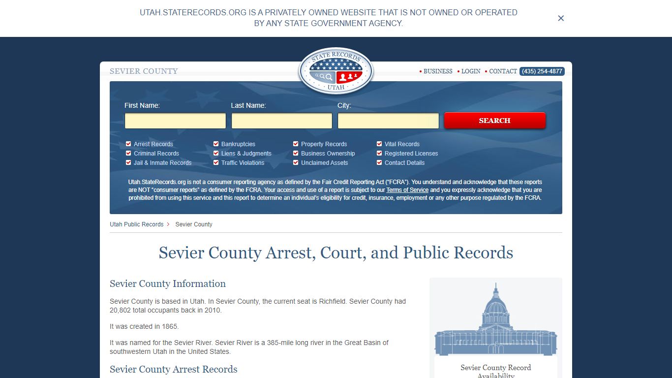 Sevier County Arrest, Court, and Public Records