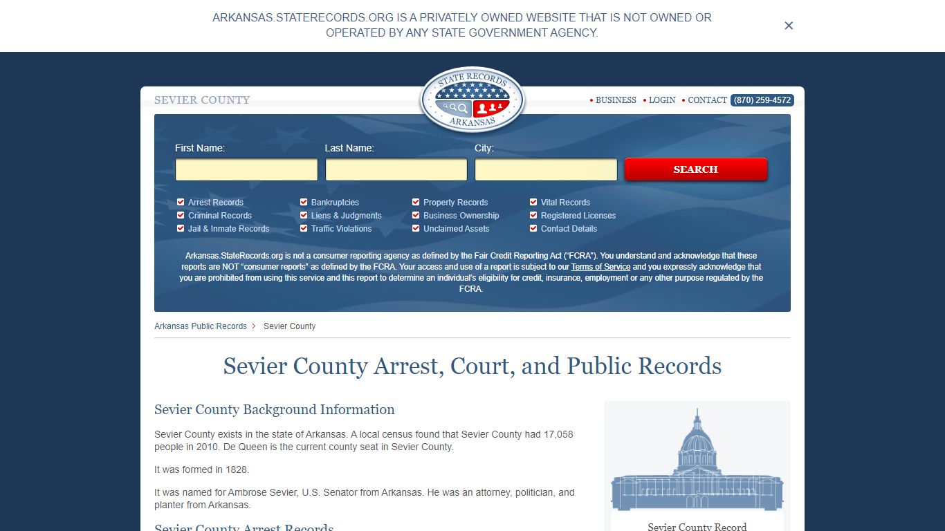 Sevier County Arrest, Court, and Public Records